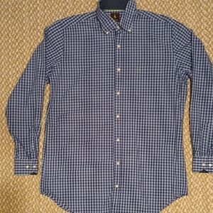 Tailorbyrd Navy and White Checkered Shirt
